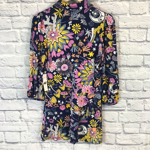 Modcloth Applaud For Mod Shift Dress Womens Size Small Graphic Multicolor NWT - Picture 6 of 6